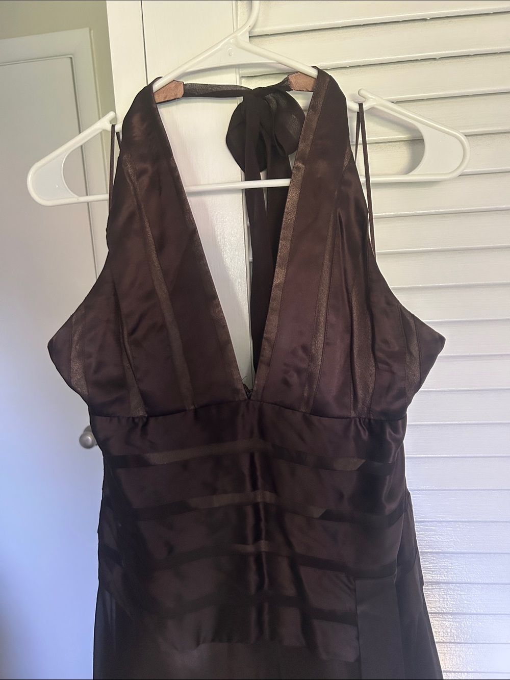 Cache One-Shoulder Brown Evening Gown - Picture 3 of 10